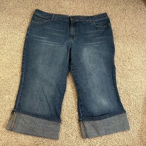MOSSIMO size 20W Short Cuffed Stretch High  Crop Capri RARE!